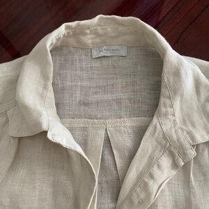 Linen Cream Tunic fog linen work beautiful sz L
